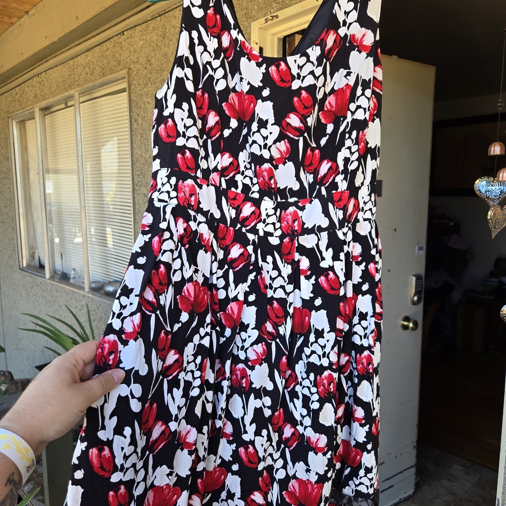 Ricki's Red and Black Floral Dress